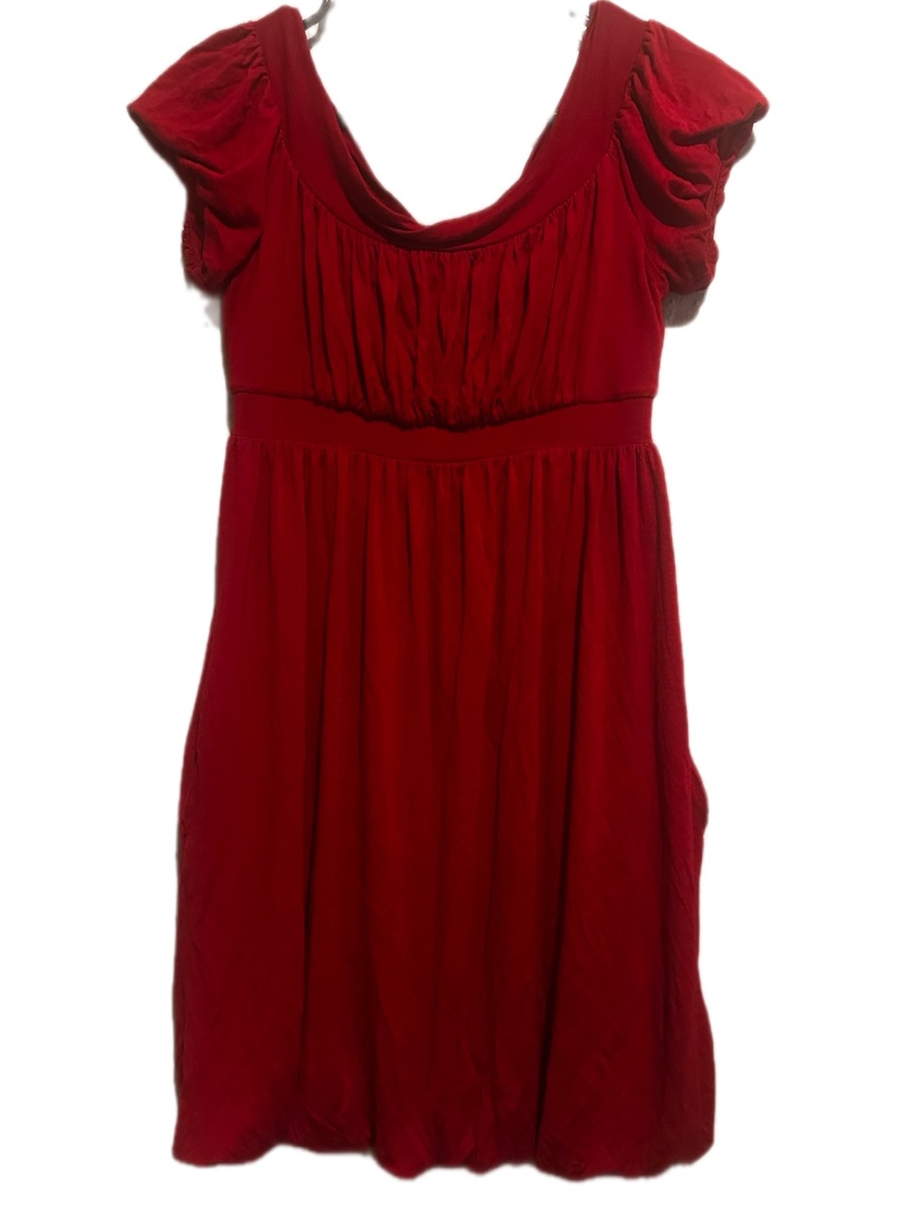 Muse Red Girls' Short Sleeve Empire Dress